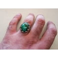 thumbnail image 5 of Malachite Mans Ring, Natural Green Malachite, Spiritual, Silver Jewelry, 925 Silver Ring, Birthday Gift, Heavy Mens Ring, Arabic Design, Ottoman Style Ring, Christmas, Turkey Mens Signet Ring, 5 of 6