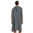 thumbnail image 6 of Xfvqtps Adults Men Women Surf Poncho Hoodie Short Sleeve Quick Dry Absorbent Changing Towel Robe Solid Color Swimming Beach Surfing Bath Towels Dark Gray, 6 of 8