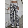 thumbnail image 3 of Women's High Waist Casual Floral Print Drawstring Wide Leg Pants, 3 of 6