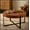 Black brown,Brown, variant on 33.86"Modern Retro Splicing Round Coffee Table,Fir Wood Table Top with Gold Cross Legs Base(Same SKU:W757127348)