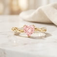 thumbnail image 4 of Rosec Jewels IGI Certified Lab Grown Pink Diamond Heart Engagement Ring 1 Carat - VS1 Grade - Fancy Pink White Diamond Ring - Ready to Gift, 10K Yellow Gold, US 11.00, 4 of 8