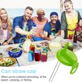 thumbnail image 4 of Tapas para Latas Refresco Con Pajita Silicona Cubierta Acampar Picnic () Verde, 4 of 9