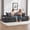 Dark Gray + Corduroy + 4 Seat, variant on Oversized Upholstered Corduroy Cloud Couch, Boneless 4-Seat Sofa Bed with Cup Holder, Side Pockets & Pillows, Breathable & No Assembly,111