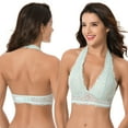 thumbnail image 5 of Curve Muse Plunge Bralette with Floral Lace-2pack-SAGE,LIGHT PINK-S, 5 of 7