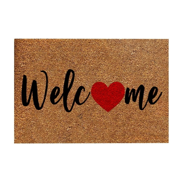 EWSFHUI Front Entrance Door Mat Floor Mat Valentine's Day Living Room Bedroom Red Love Heart Rug Valentine's Day Home Decoration Coir Doormat D