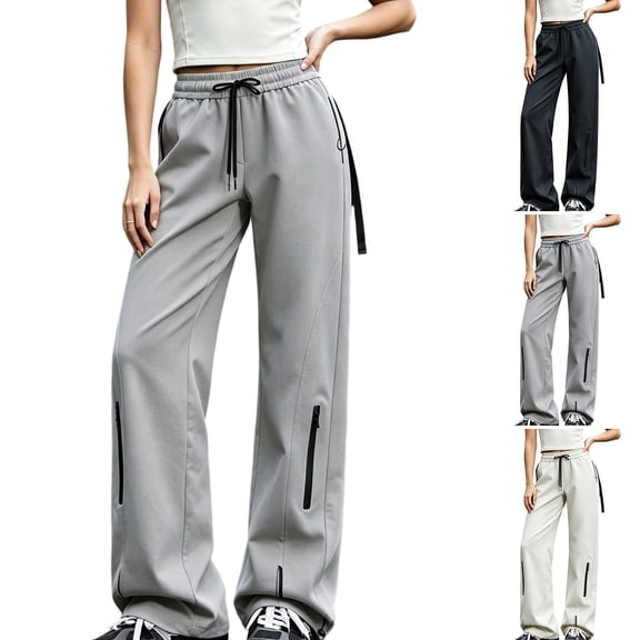 ZZwxWA Womens Workout Sports Pants Elastic Waist Drawstring Loose Fit Trousers Stylish Running Outdoor Hiking Track Pant