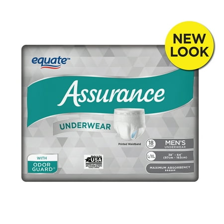 Assurance Incontinence Underwear for Men, Maximum, L/XL, 18 Ct