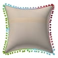 thumbnail image 2 of Stylo Culture Ethnic Sofa Throw Pillow Cover 16x16 Suzani Embroidered Multi Color Indian 40cm x 40cm Pom Pom Lace Cotton Floral Square Cushion Cover | 1 Pc, 2 of 3