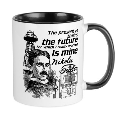 

CafePress - The Future Is Teslas Mug - Ceramic Coffee Tea Novelty Mug Cup 11 oz