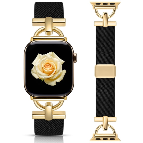 Wearlizer Braided Nylon Watch Band Compatible with Apple Watch Bands Women Men D-Shaped Design Magnetic Clasp Adjustable Strap for Series 11/10/9/8/7/6/5/4/3/SE/Ultra 38/40/41/42/44/45/46/49mm