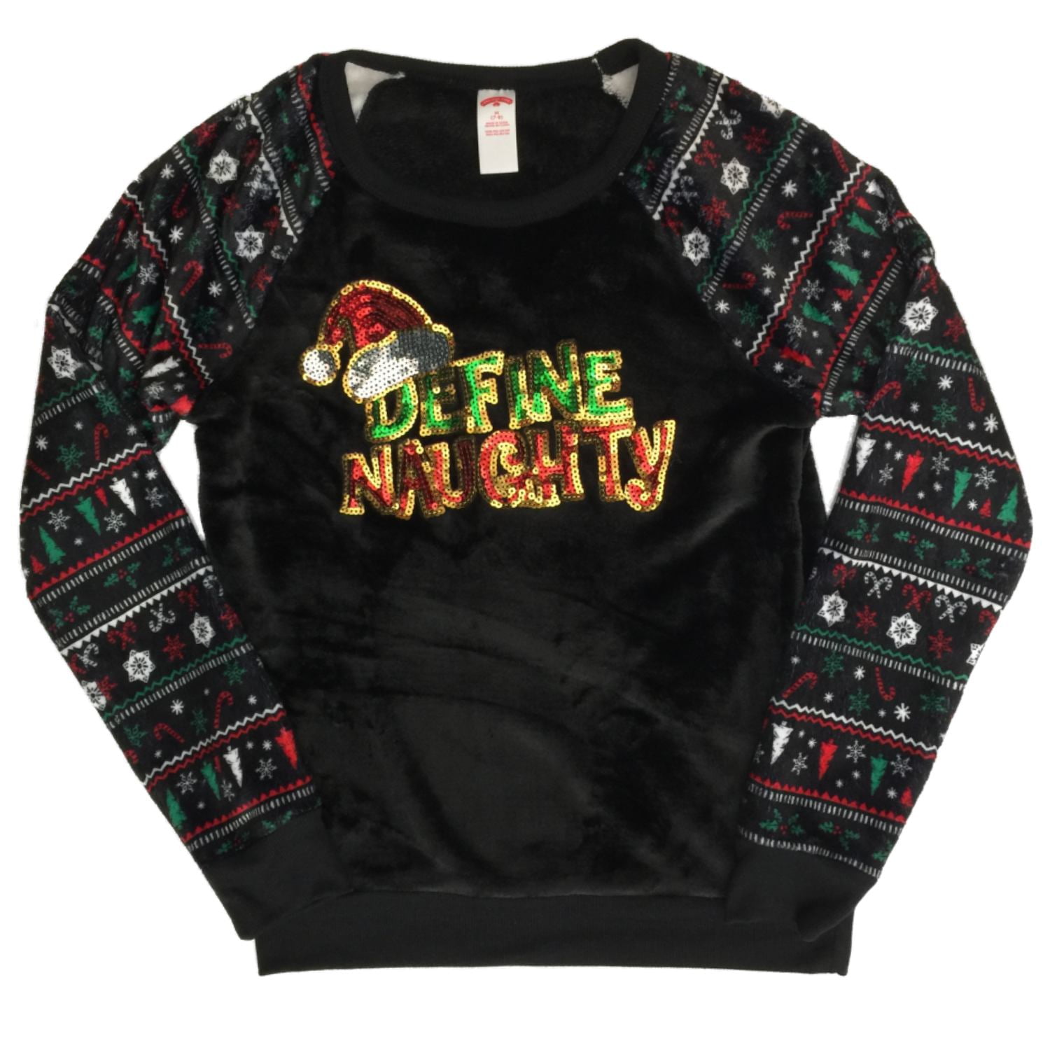 naughty nice sequin sweater walmart