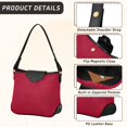 thumbnail image 3 of Iauyy Women's Handbag Removable Shoulder Satchel Bag-Polyester and PU leather ，Bright Deep Red, 3 of 7