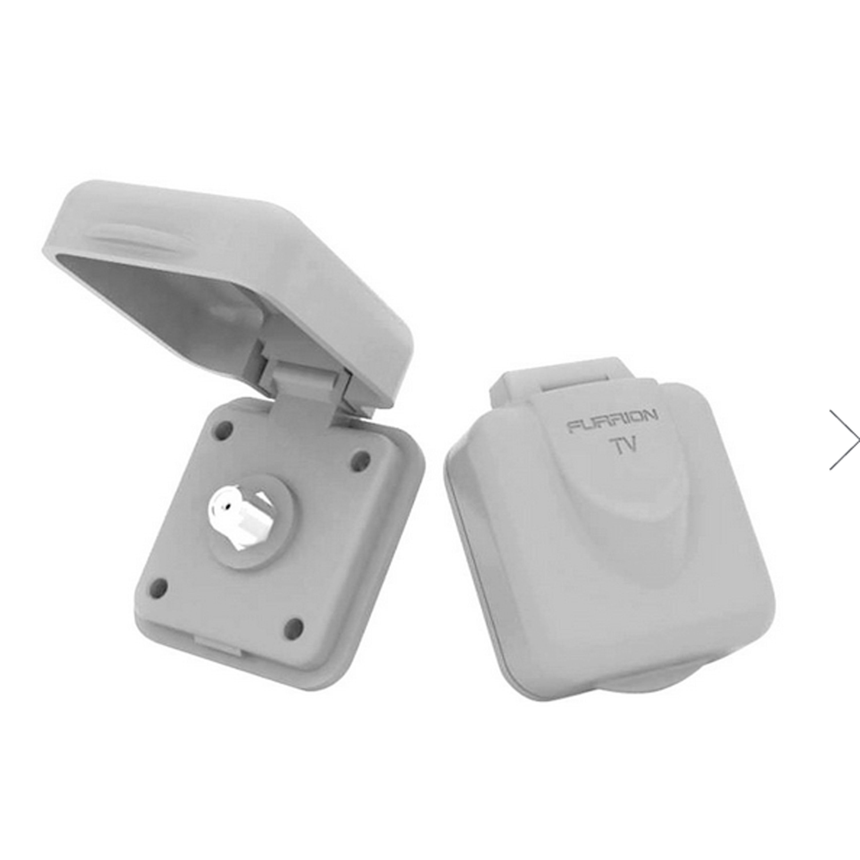 Furrion Black Standard Lippert 381609 Miniature Cable Tv Inlet-White