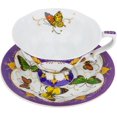 thumbnail image 1 of Fine Porcelain “Summer Butterflies” Tea Cup and Saucer Set, Vintage Royal Coffee Cup Set, Ceramic Afternoon Tea Set, 1 of 3