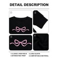 thumbnail image 5 of ALLTB Pink Bow Sweatshirt Coquette Long Sleeve Sweater Y2k Cute Clean Girl Aesthetic Shirt Crew Neck Pullover, 5 of 6