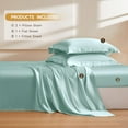 thumbnail image 5 of THXSILK 4 Pcs Silk Sheet Set, Luxury Bedding Sets, 1 Fitted Sheet, 1 Flat Sheet & 2 Pillowcase, 100% Natural Mulberry Silk, Cal.King Size, 5 of 8