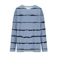 thumbnail image 6 of PNTUTB Women's Fashion Striped Print V-Neck Casual Loose Fit Comfortable Long Sleeve Top&Flash Picks, 6 of 6