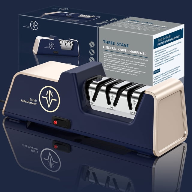 Afilador de cuchillos eléctrico VIDOME Professional de 3 etapas