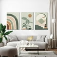 thumbnail image 6 of Sage Green Framed Boho Wall Art, Mid Century Modern Decor, Neutral Abstract Geometric Canvas Prints Botanical Boho Bathroom Wall Decor for Bedroom Living Room 12''''x16'''', Ready To Hang, 6 of 6