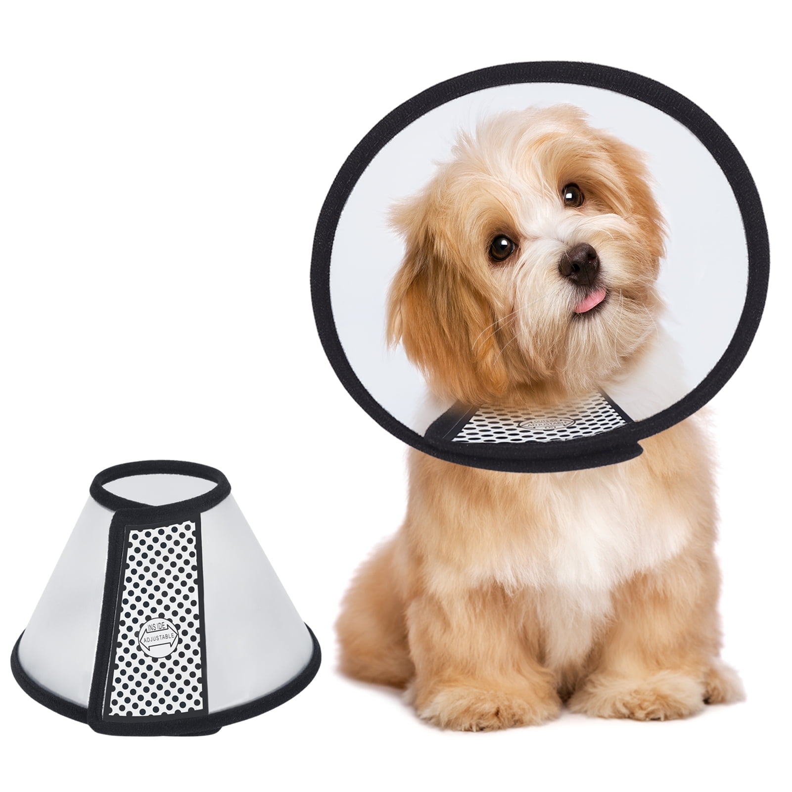 GZYS Best Dog Cone for Small Dogs Adjustable Recovery Pet Cone 10.1 Inches Lightweight Plastic Collar for Small Cats Dogs to Stop Licking Wounds after Surgery Black L Walmart