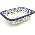 thumbnail image 1 of Polish Pottery Baker - Rectangular with Grip Lip - White Poppy, 1 of 4