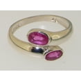 thumbnail image 5 of LBG British Made 18k White Gold Natural Ruby Womens Band Ring - 33 size options - Size 7, 5 of 6