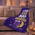 thumbnail image 6 of Study Hard Nap Harder Whimsical Cartoon Book Moon, Cozy Typography Art Scene, Warm Flannel Blanket for Living Room and Reading Nook, Art Lovers Graduation Gift, Artistic Home Decor, 6 of 9