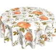 thumbnail image 1 of Nappe d'Automne Ronde 60 Pouces, Nappe Citrouille Aquarelle Orange Brûlé Gris, Polyester Résistant aux Taches Récolte d'Automne Action de Grâce Housses de Table Intérieur Extérieur pour Cuisine Salle à Manger Fêtes, 1 of 6