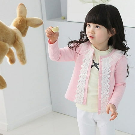 Lace Long Sleeve Coat Fashion Baby Girls Lace Clothing Jacket Clothing Jacket Coat Kids Long Sleeve Outerwear Clothes ()