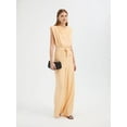 thumbnail image 2 of Crew Neck Wide Leg Jumpsuit with a Belt Detail, 2 of 4