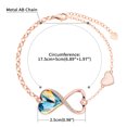 thumbnail image 2 of Beutirer Infinity Bracelets for Women 18K Gold Plated, Love Heart Crystal Charm Bracelet, Silver Rose Gold Adjustable Link Bracelets, Jewelry Gifts for Christmas Birthday Valentine's Day Mother's Day, 2 of 7