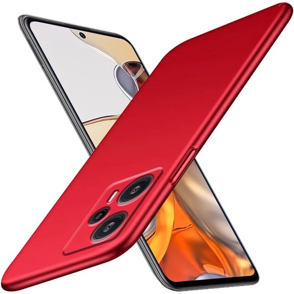 Case Compatible with Poco F5 Case Shockproof, Ultra Thin Xiaomi Poco F5 Case Matte Hard PC Phone Case Shockproof Anti-Scratch Protective Cases (Red)