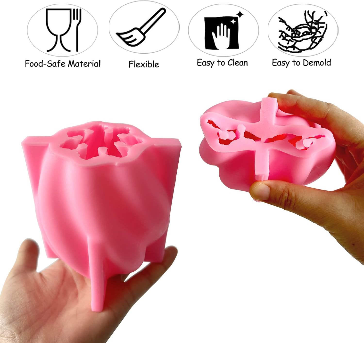 ABPETE 3D Rotated Wave Silicone Candle, Molds Abstract Art Geometric Candle Mold for Candle Making Soaps Making, Wax, Resin Casting DIY Mould