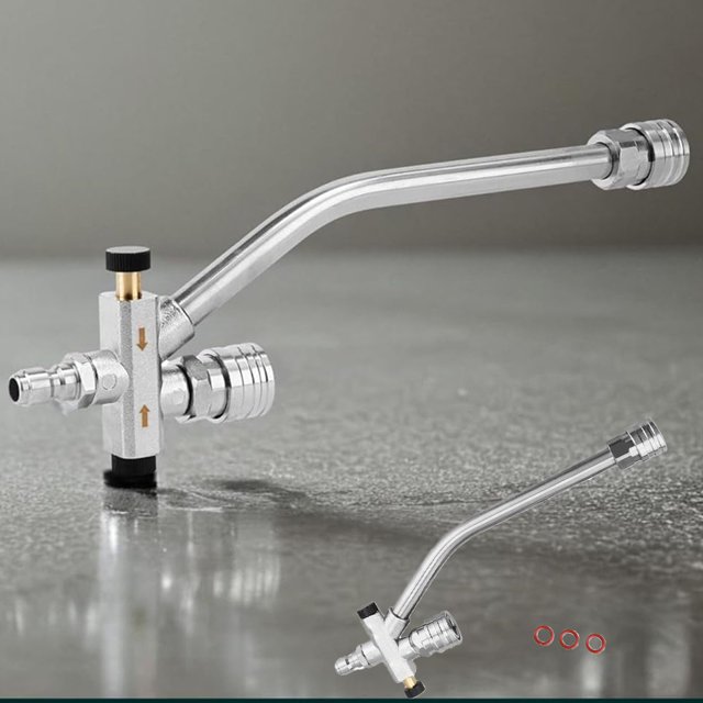 Heliisoer High Pressure Foam Kettle Nozzle Connector Foam Kettle Purpose Regulating 1/4 Quick Connector Two In One