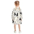 thumbnail image 3 of Girls' long-sleeved dress Black Cat and Plants Girls' A-line dress with ribbed cuffs Soft and comfortable, 3 of 6