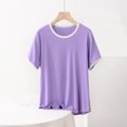 thumbnail image 2 of XuJwPNcy Pajamas Top for Women Sleep T-Shirt Crew Neck Short Sleeve Sleepwear Soft Pjs Tshirts Loose Comfy Lounge Shirt, 2 of 6