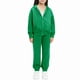 thumbnail image 4 of Chaqueta de invierno de color liso para niños, sudadera larga con capucha y cremallera y pantalones deportivos con lazo en las piernas, conjunto deportivo informal con forro polar para mayor calidez,, 4 of 5