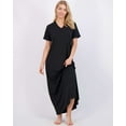 thumbnail image 5 of Real Essentials 3 Pack: Women's Soft Maxi Long Nightshirt Short Sleeve Soft Nightgown Sleep Dress (Available in Plus Size), 5 of 7