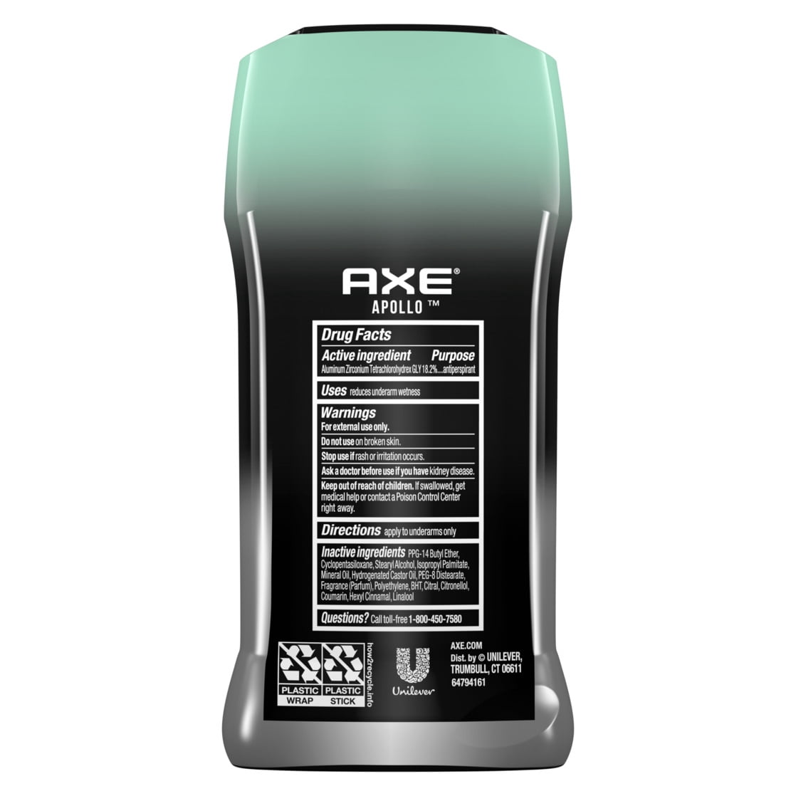 Axe Apollo 48H Dry Antitranspirant Deodorant Stick Für Männer – 2,7 Oz (ca. 76 G), Langanhaltender Schutz