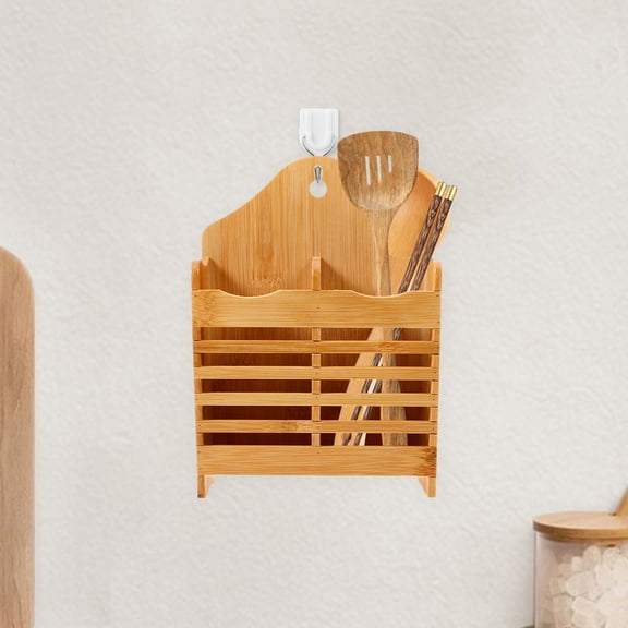 LEORX Kitchen Utensils Holders Bamboo Draining For Indoor Kitchen Use 1Pcs