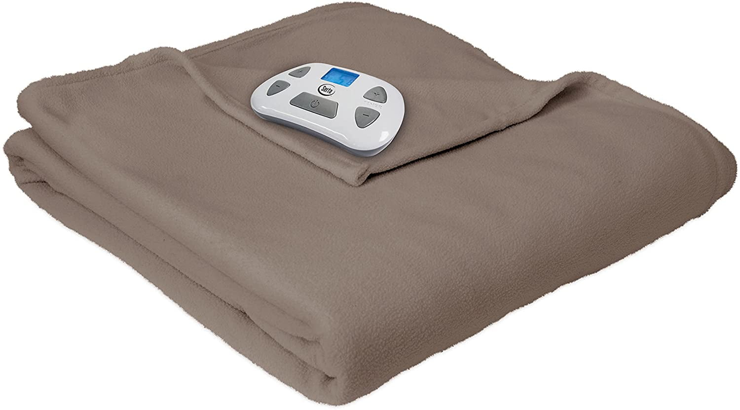 Serta MicroFleece Electric Heated Warming Blanket Twin Beige