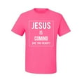 thumbnail image 2 of Wild Bobby Jesus Is Coming Are You Ready? Inspirational/Christian Men Graphic Tee, Neon Pink, 3X-Large, 2 of 5
