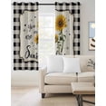 thumbnail image 2 of Sunflowers Blackout Curtains for Bedroom Living Room Darkening Curtains 84 Inch Length 2 Panels Set Yellow Floral Botanical Black White Checkered Rustic Window Curtain Window Treatment Drapes 42"x84", 2 of 9