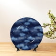 thumbnail image 6 of Salouo Starry Sky Pattern Bone China Decorative Plate,Holiday Decor Decorative Ceramic Plates with Stand Elegant Home DéCor for Hallway/Living Room/Bedroom-6in, 6 of 6