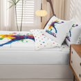 thumbnail image 5 of Homewish Watercolor Ball Player Zipper Full Size Comforter Sets with Fitted Sheet and 2 Pillowcases,Handball Print Zipper Bedding Set,White,Polkadot Reversible,4pcs, 5 of 8