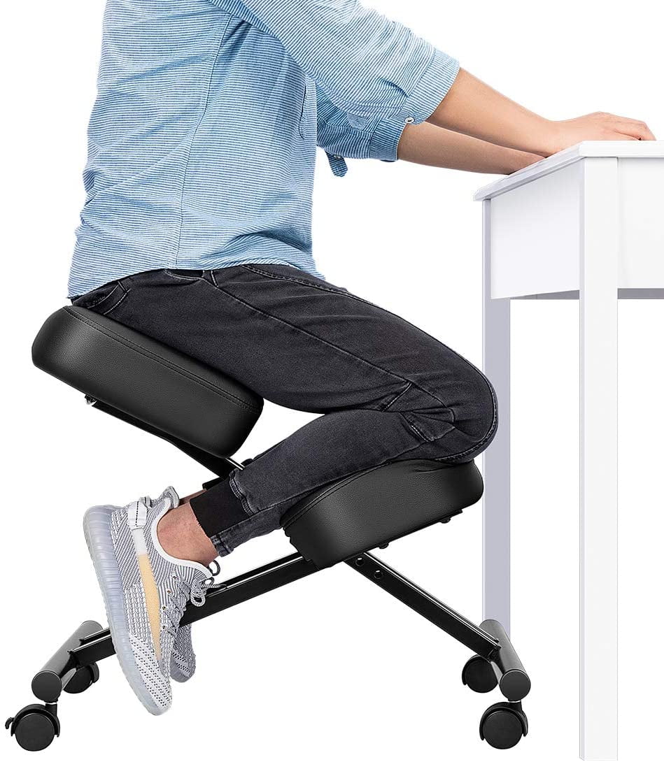 Ergonomic Kneeling Chair Adjustable Stool with Thick Foam Cushions and ...