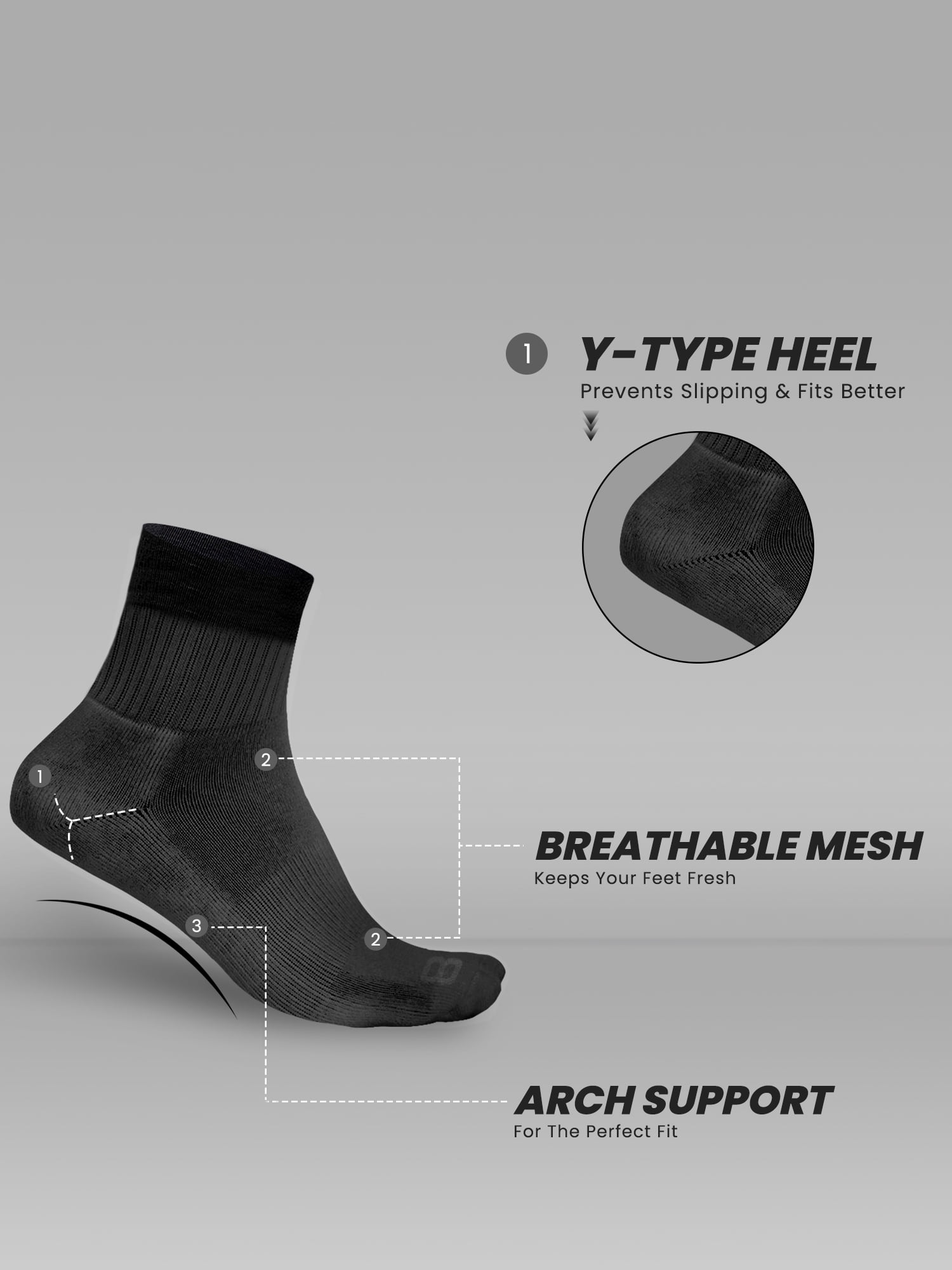 Layer 8 Men’s Cushioned Quarter Socks for Men Breathable Men’s Sports Socks for All day Comfort, 15 pk, Black
