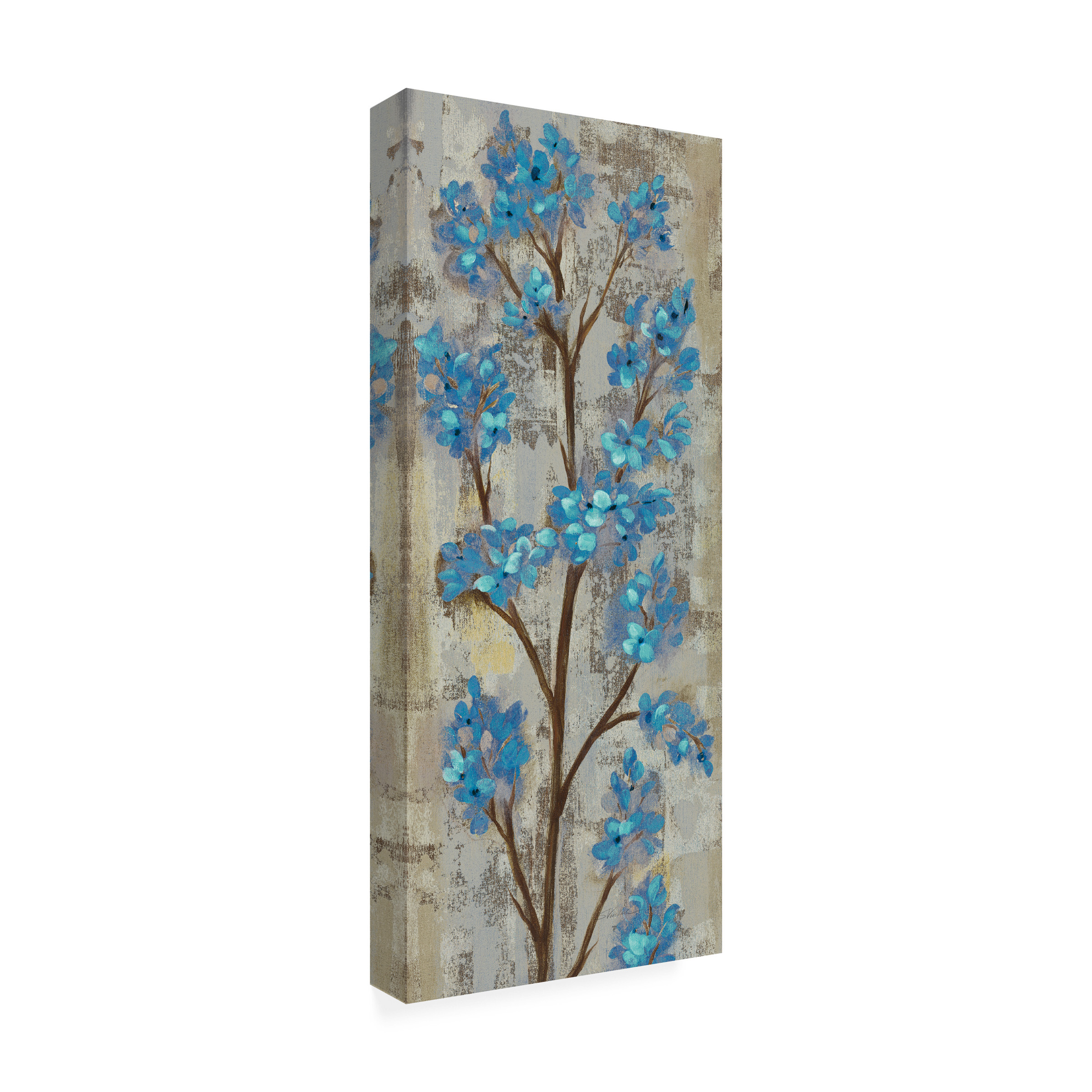 Trademark Fine Art 'Almond Branch I Blue Crop' Canvas Art by Silvia Vassileva