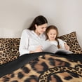 thumbnail image 4 of Erosebridal Cheetah Pattern Letter S Queen Comforter Set,Chic Leopard Printed Bedding Comforter Set For Girls Teens,Reversible Black 3 Pieces, 4 of 7