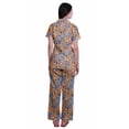 thumbnail image 4 of Moomaya Pyjama pour Femmes Ensemble de Pj Chemise de Pyjama en Coton Imprimé à Boutons Tenue de Nuit, 4 of 6